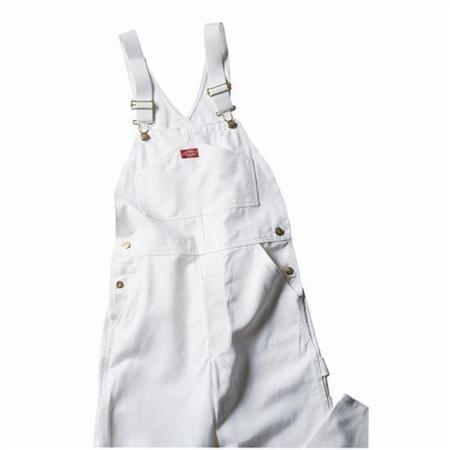 DICKIES 36" x 32" White Painter's Bibs Cotton Overall 8953-36X32